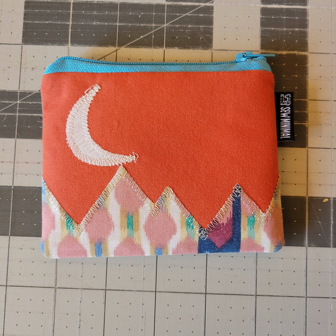 Upcycled Zipper Pouch- Mountain