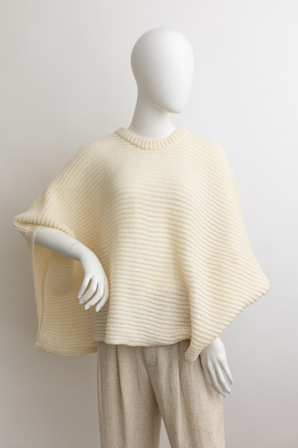 Crew Neck Poncho Sweater