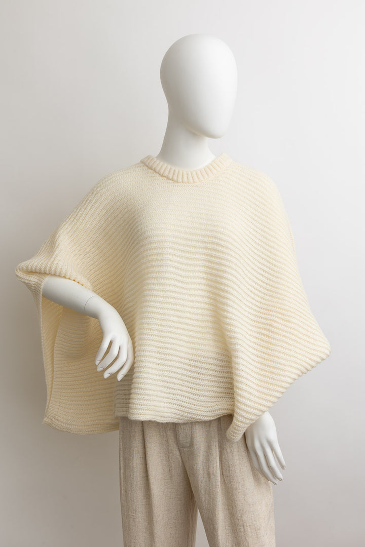 Crew Neck Poncho Sweater