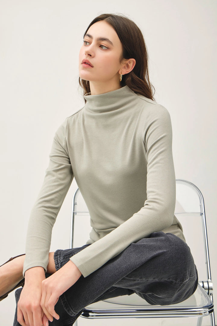 Soft Mock-Neck Longsleeve Top
