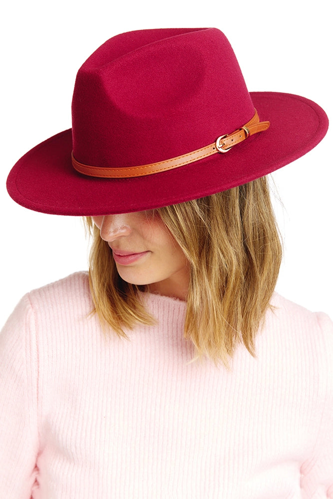 Belt Point Burgundy Fedora