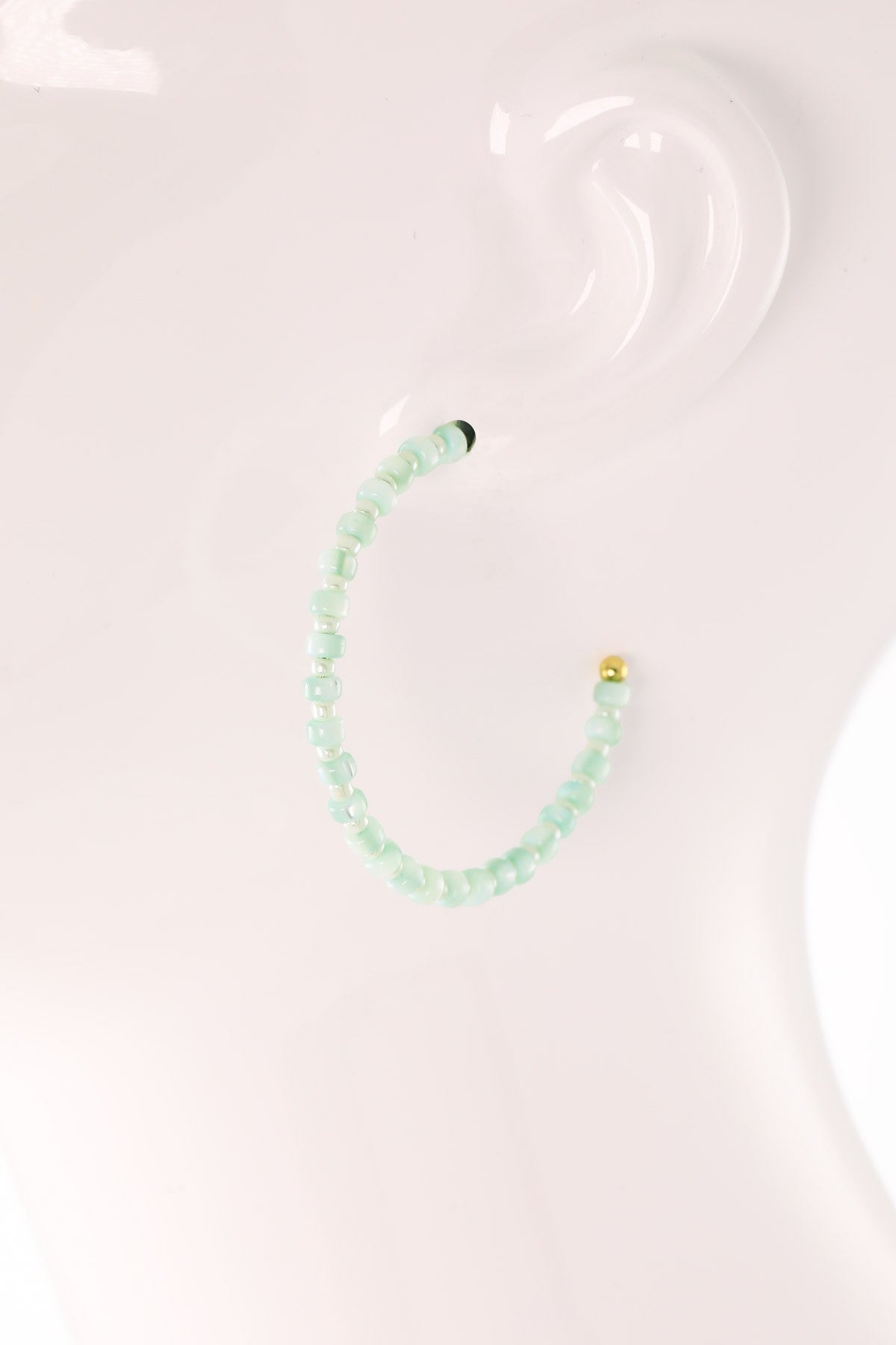 Pearl + Glass Bead Hoops
