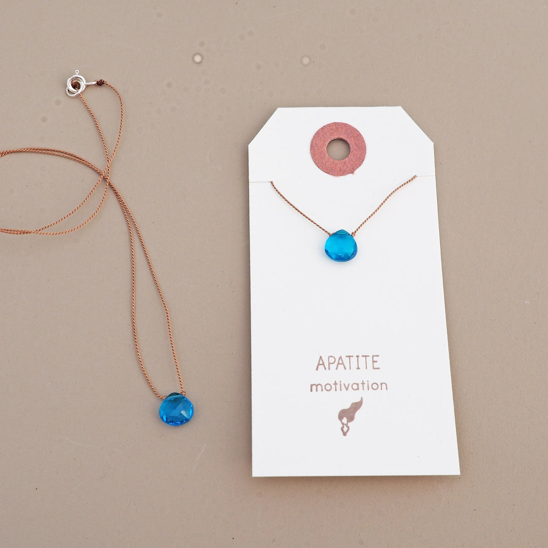 Teardrop Gemstone Necklace On Silk Cord