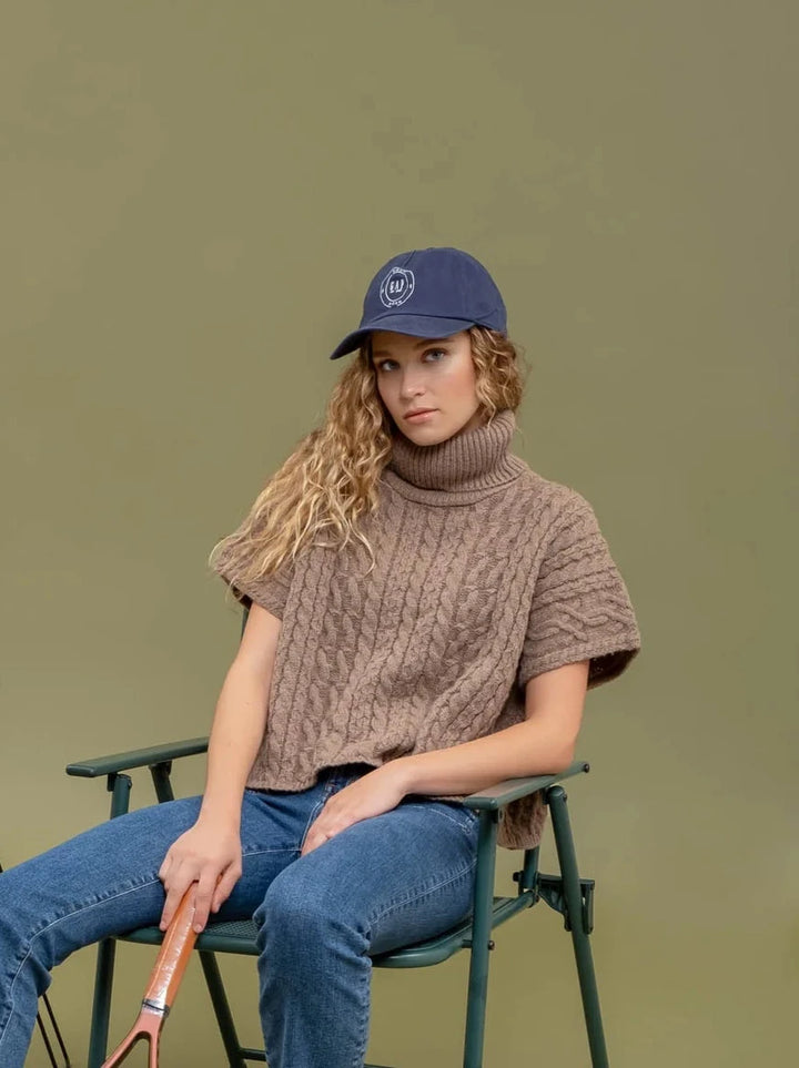 Short Sleeve Cable Knit Top