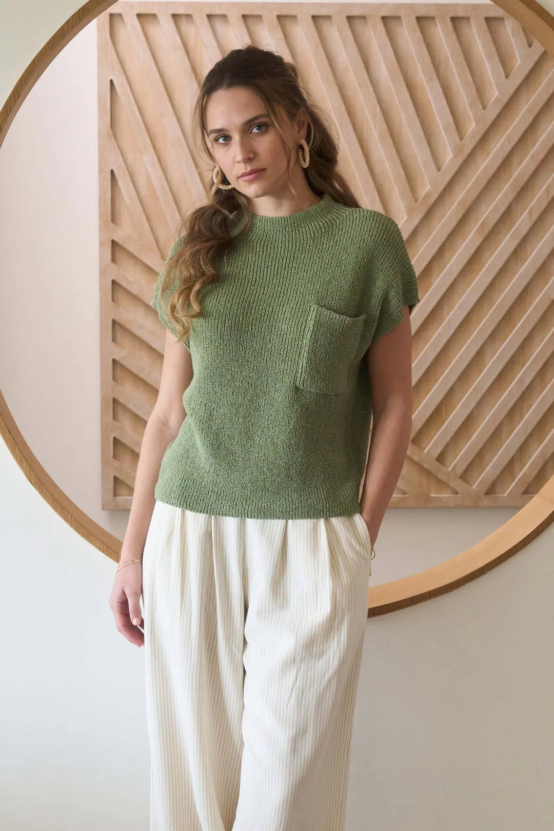 Mock Neck Sleeveless Knit Top