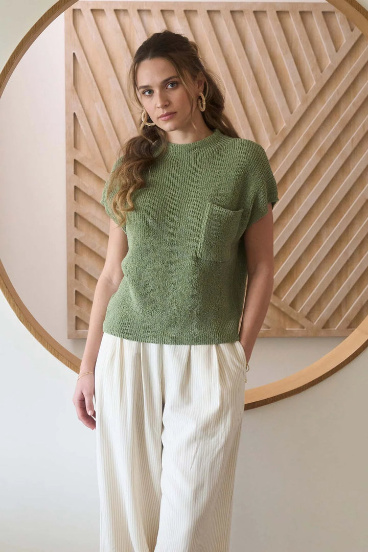 Mock Neck Sleeveless Knit Top