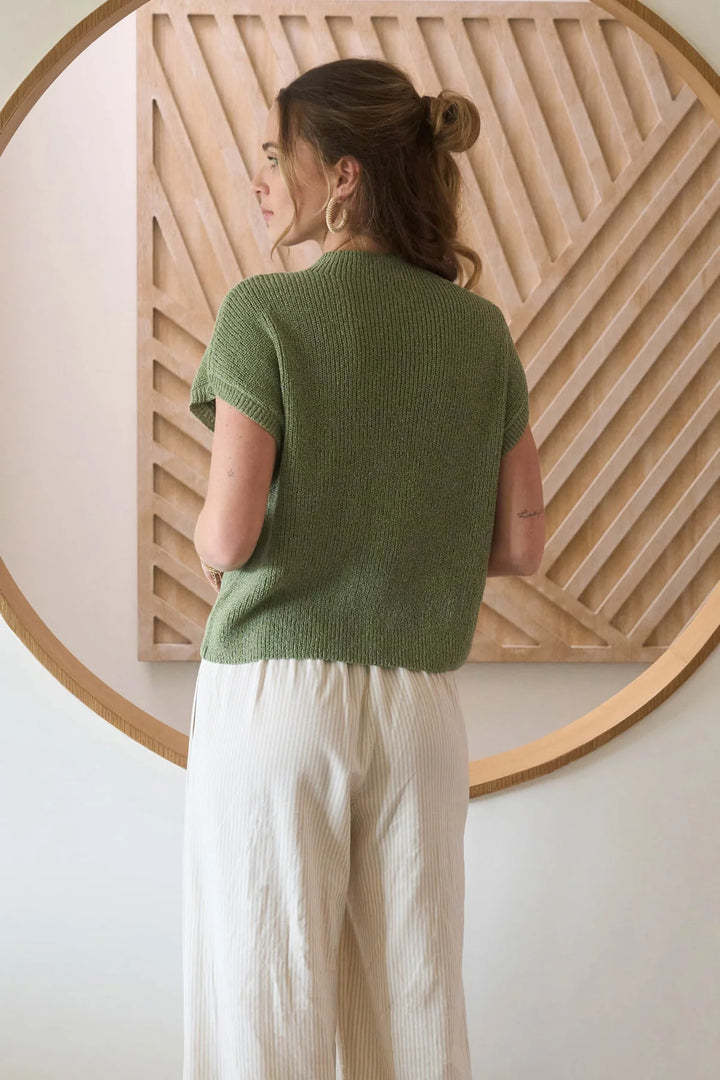 Mock Neck Sleeveless Knit Top