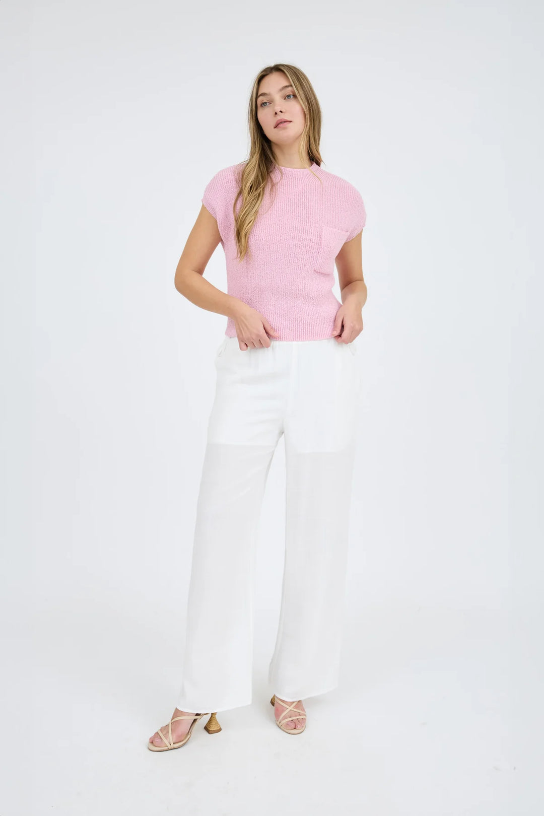Mock Neck Sleeveless Knit Top