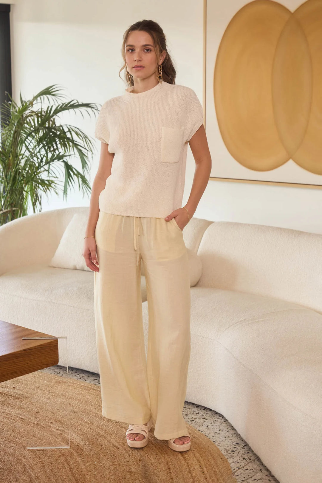 Mock Neck Sleeveless Knit Top