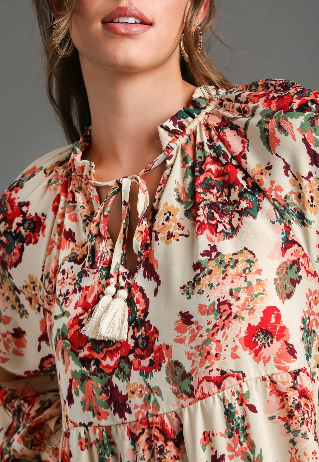 Floral Print Long Sleeve Dress