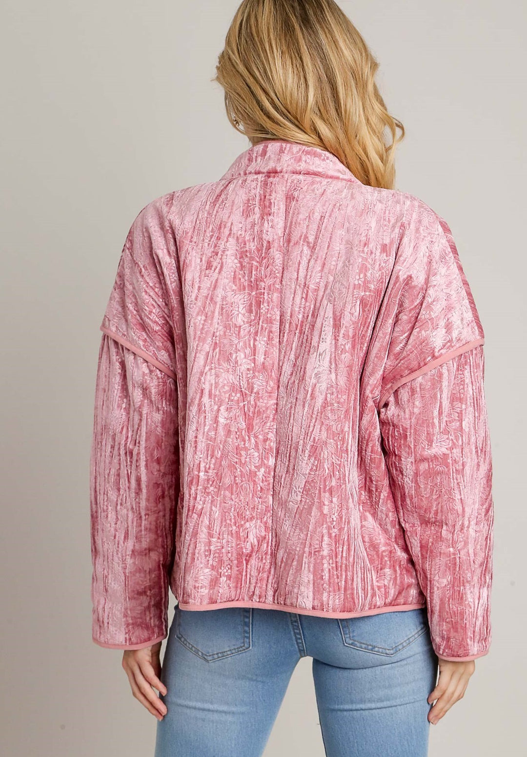 Velvet Open Front Jacket