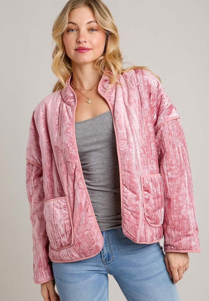 Velvet Open Front Jacket