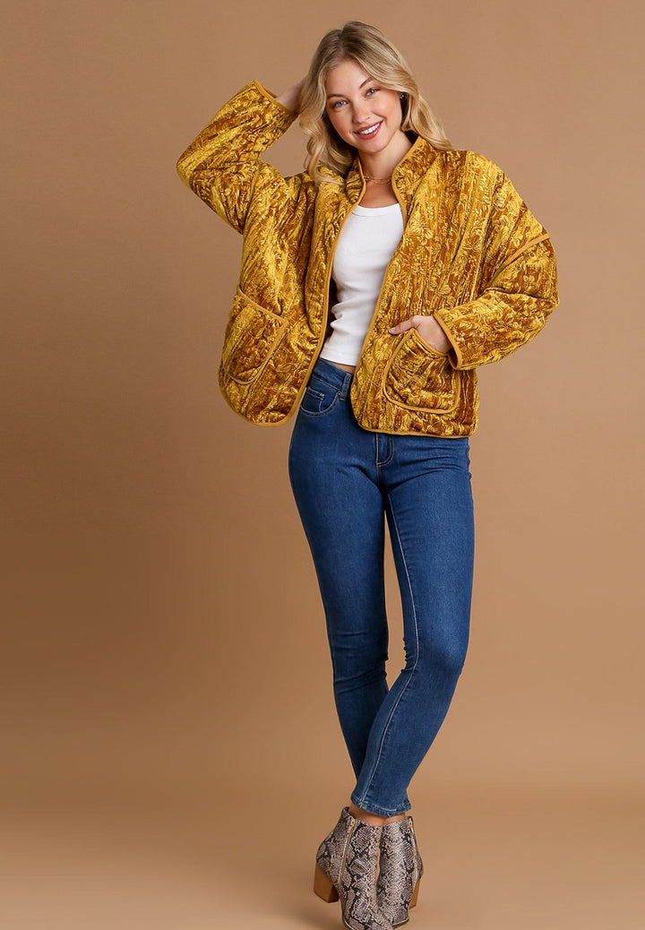 Velvet Open Front Jacket