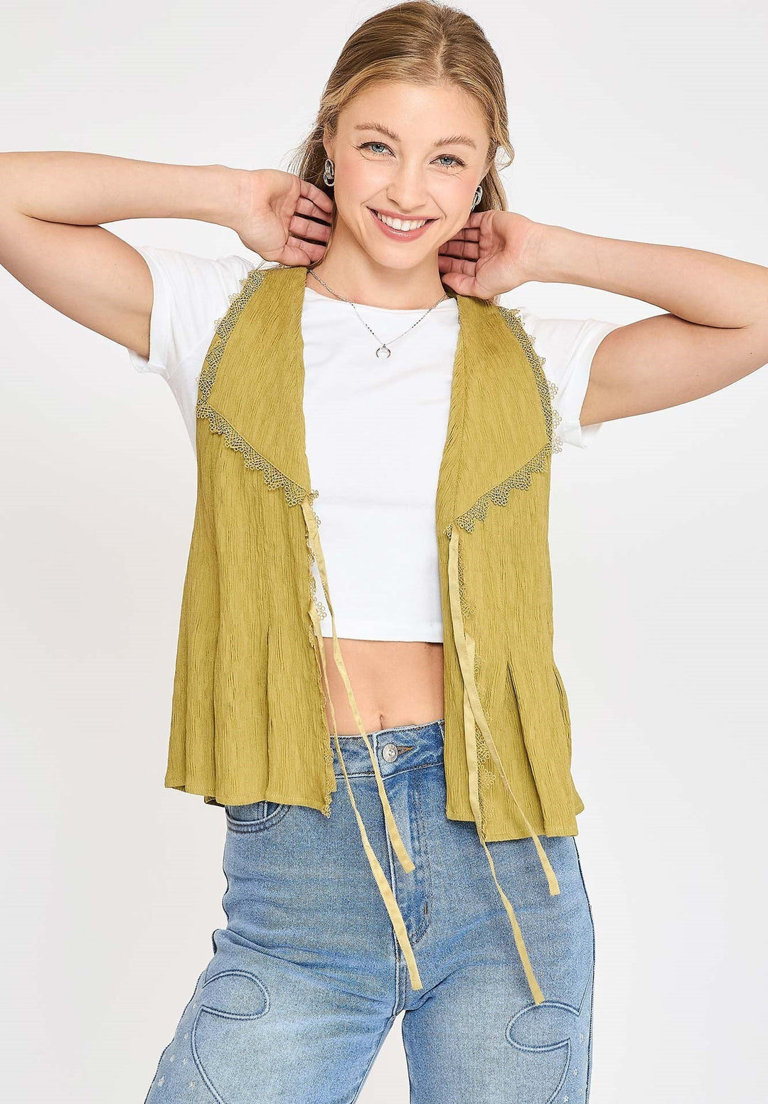 Sleeveless Lace Vest