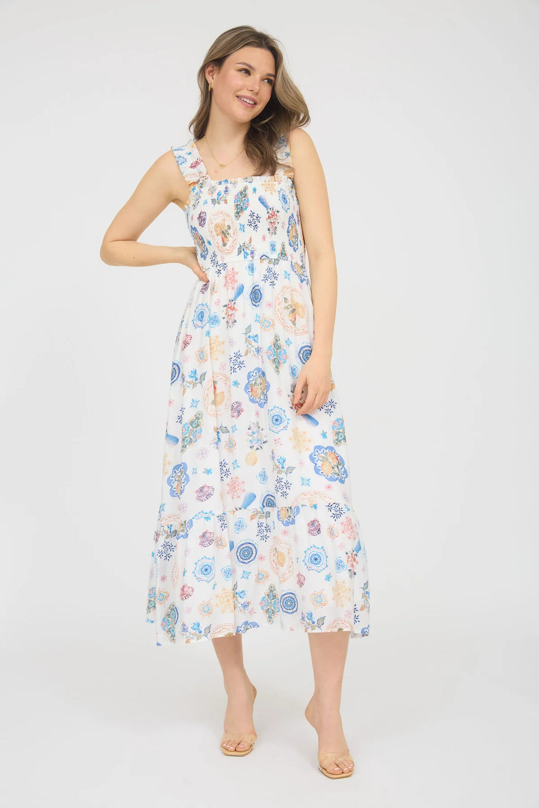 Bow Back Summer Print Dress