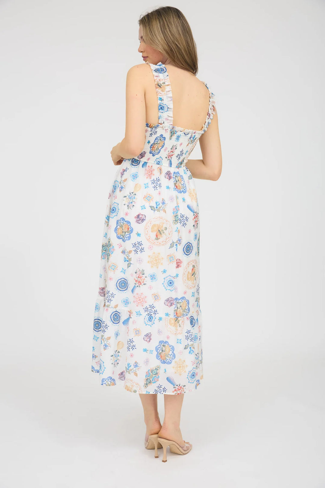 Bow Back Summer Print Dress