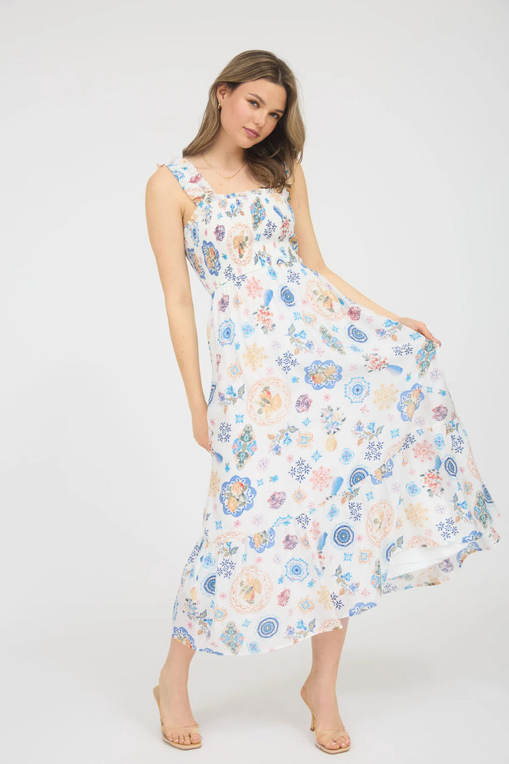 Bow Back Summer Print Dress