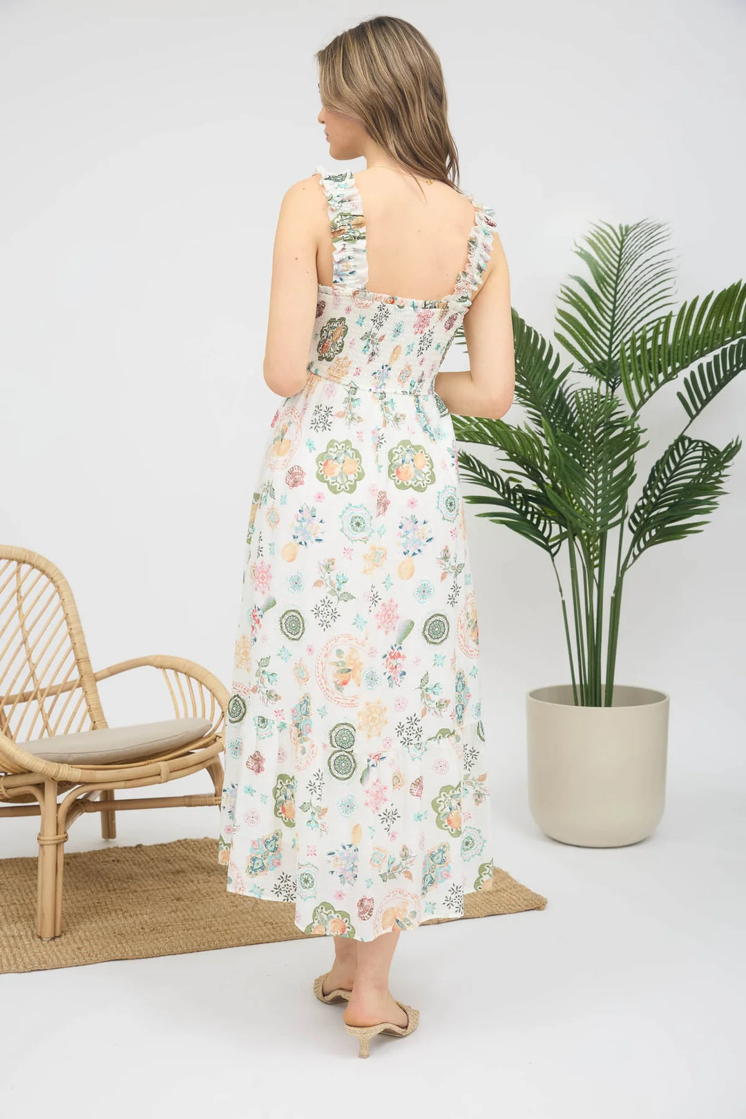 Floral Tile Print Dress