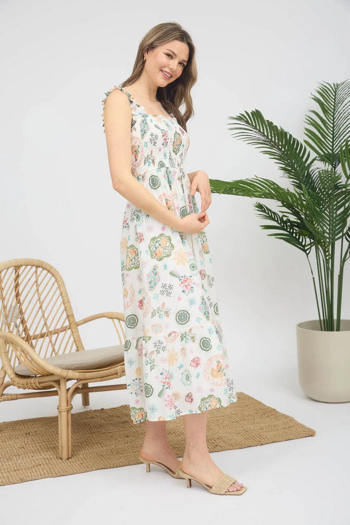 Floral Tile Print Dress