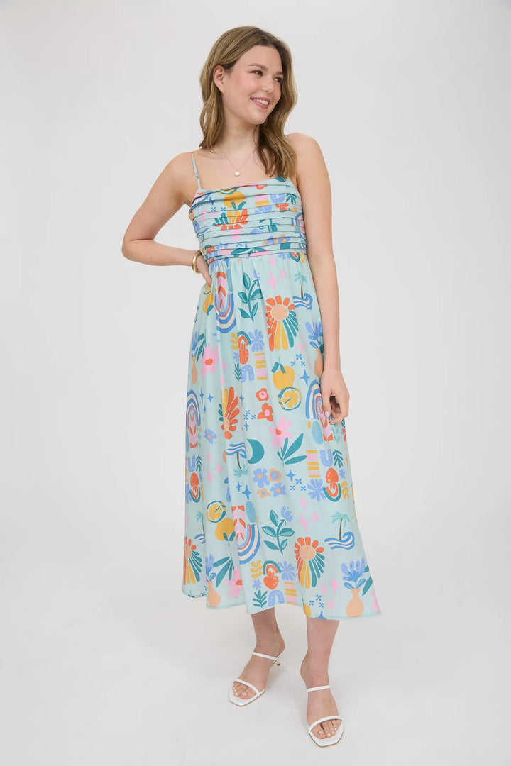 Bow Back Summer Print Dress