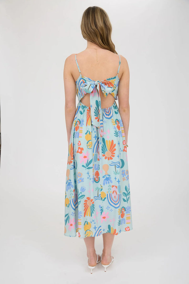 Bow Back Summer Print Dress