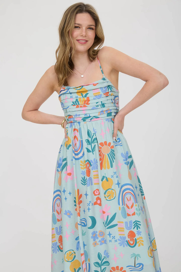 Bow Back Summer Print Dress
