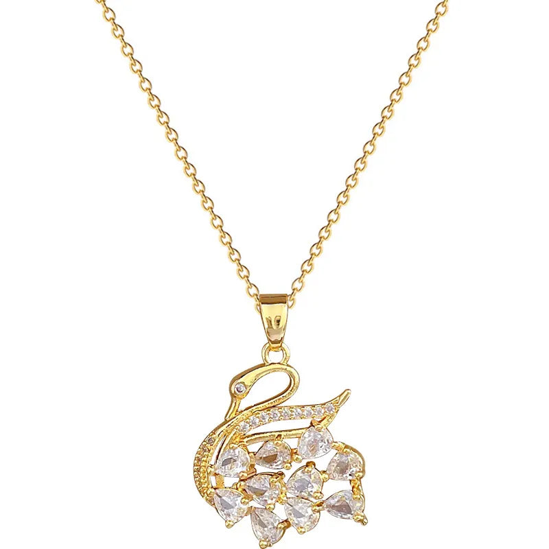 Embellished Swann Necklace