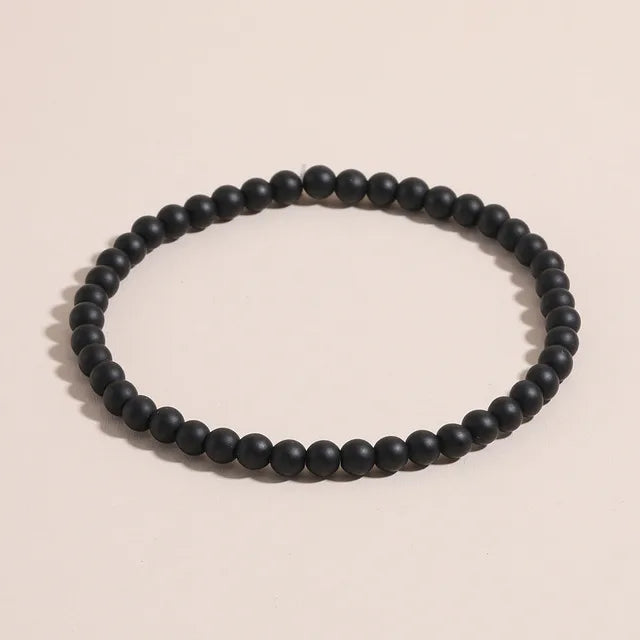 Single Beaded Agate Bracelet
