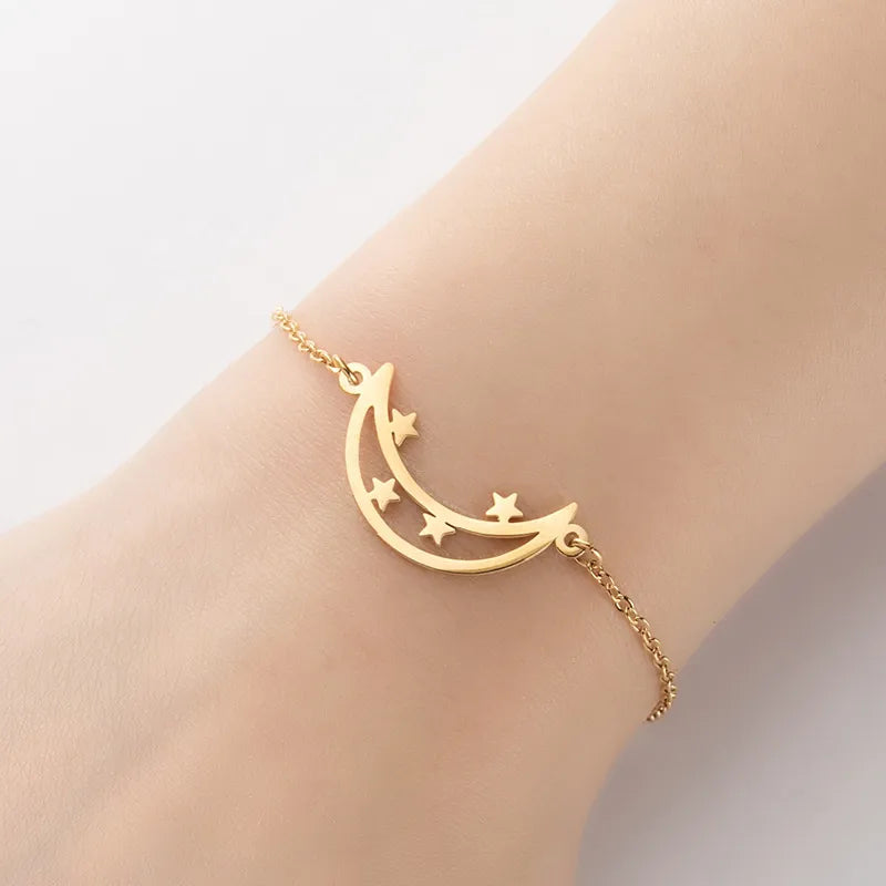 Dainty Moon + Stars Charm Bracelet