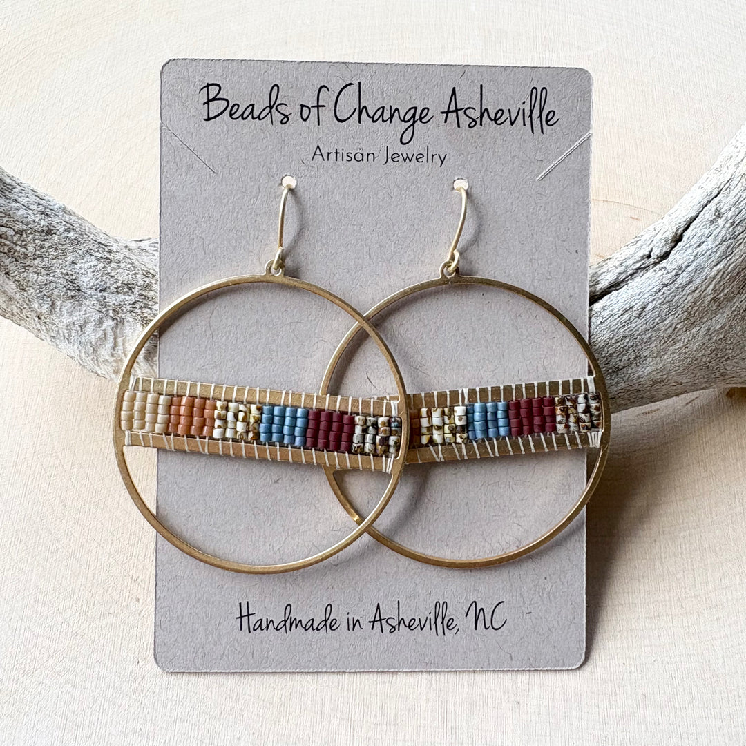 Beadwoven Inside Circle Earrings