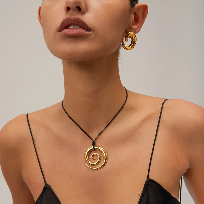 18K Gold Plated Spiral Necklace – Charmed Boutique