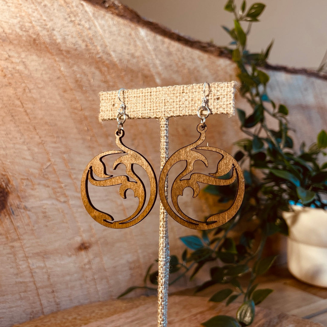 Circle Art -  Laser Cut Wooden Earrings