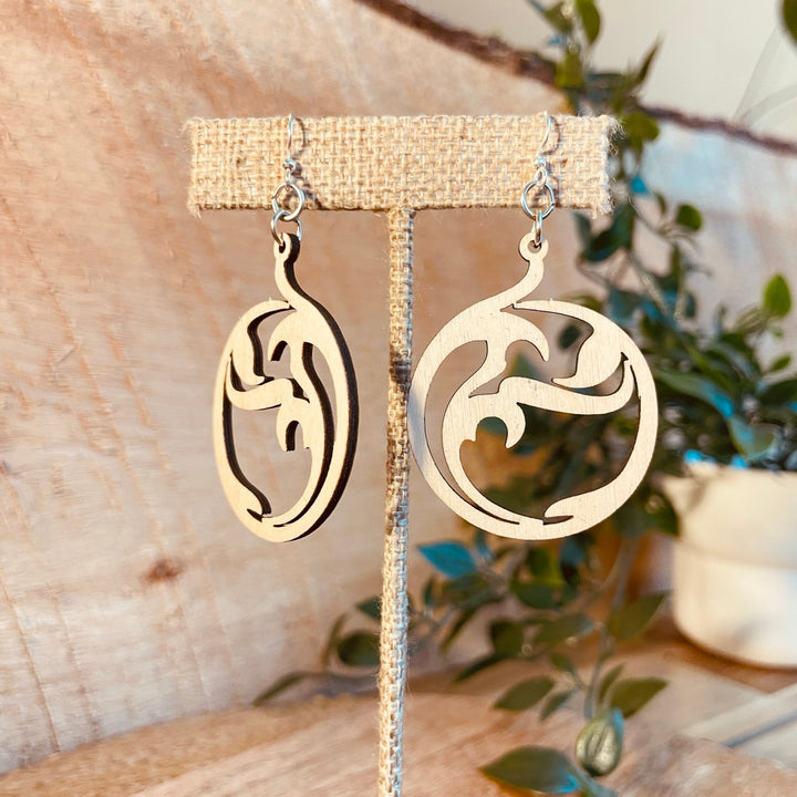 Circle Art -  Laser Cut Wooden Earrings