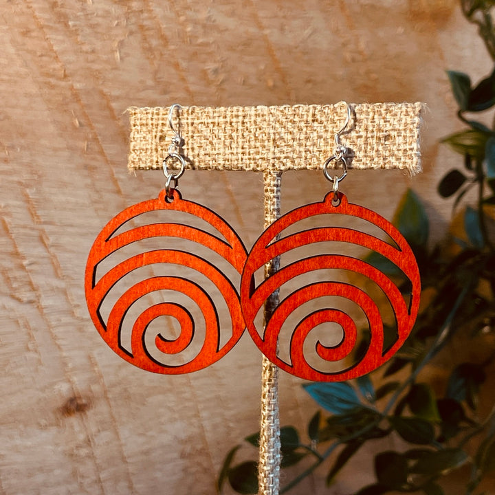 Wave Circle - Laser Cut Wooden Earring