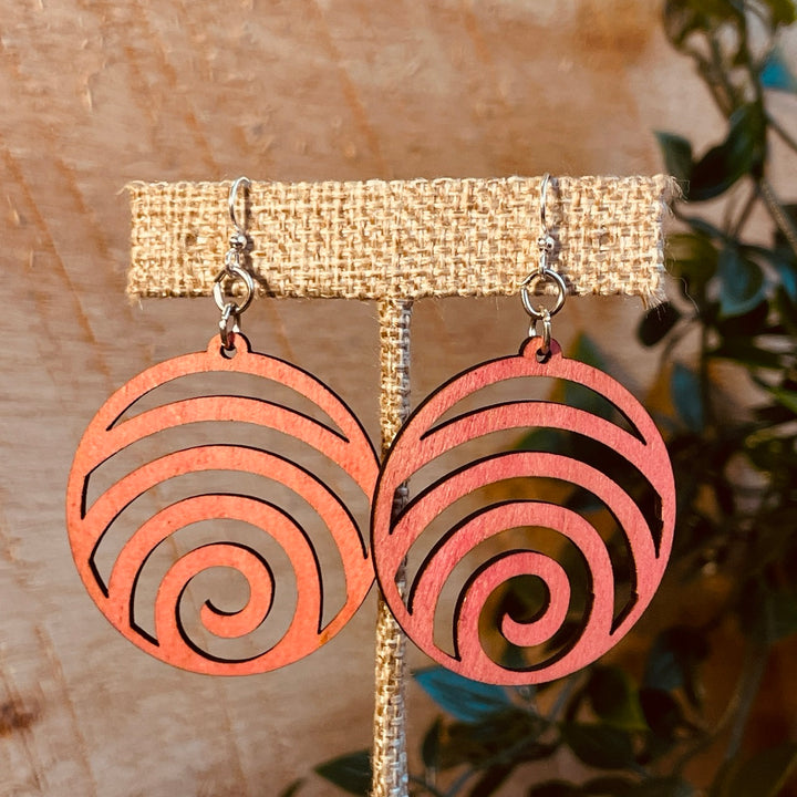 Wave Circle - Laser Cut Wooden Earring