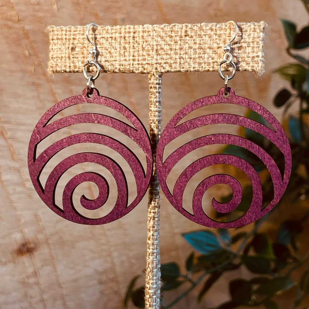 Wave Circle - Laser Cut Wooden Earring