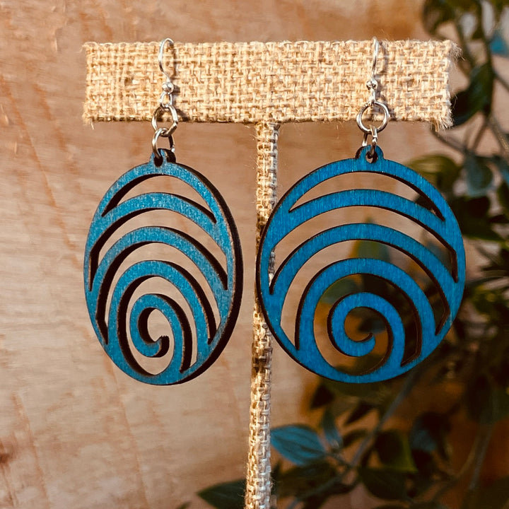 Wave Circle - Laser Cut Wooden Earring