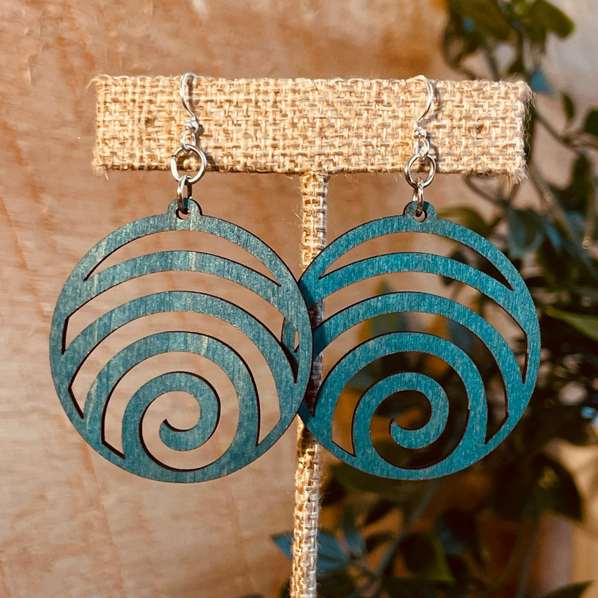 Wave Circle - Laser Cut Wooden Earring