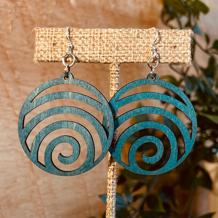 Wave Circle - Laser Cut Wooden Earring