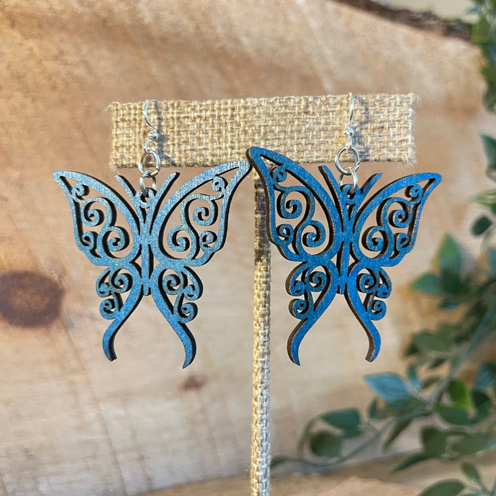 Fancy Butterfly - Laser Cut Wooden Earring
