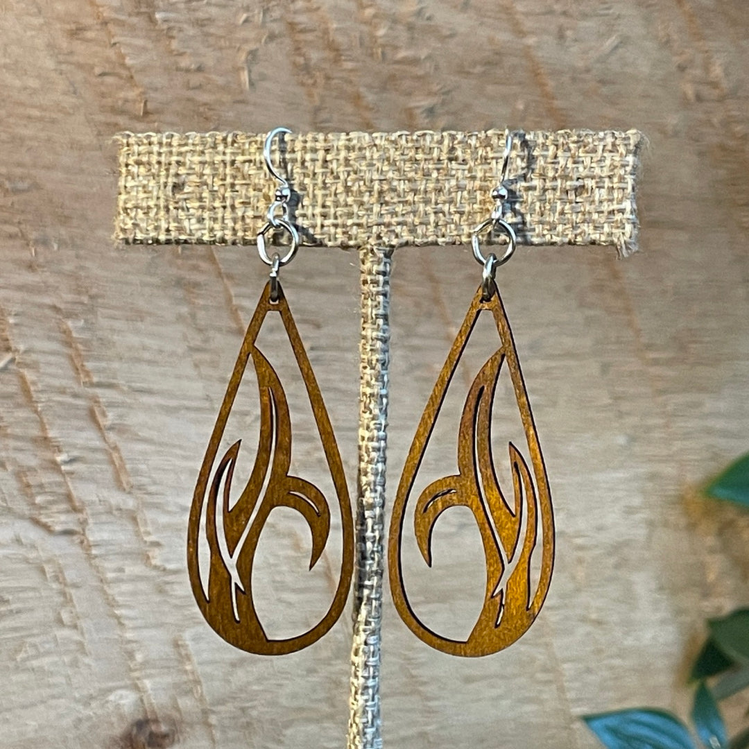 Grass Blade - Laser Cut Wooden Earring