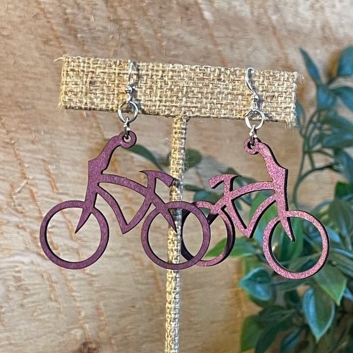 Bicycle - Laser Cut Wooden Earrings