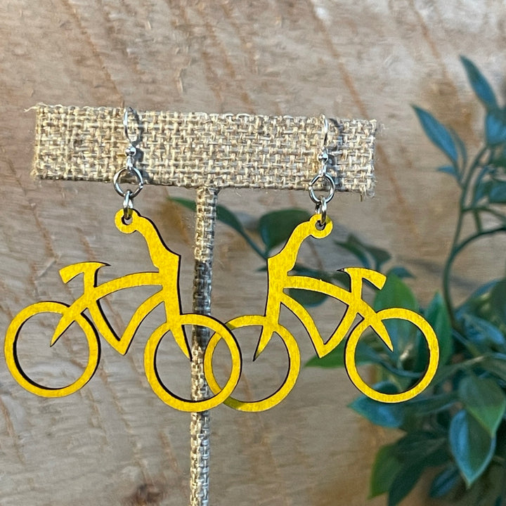 Bicycle - Laser Cut Wooden Earrings