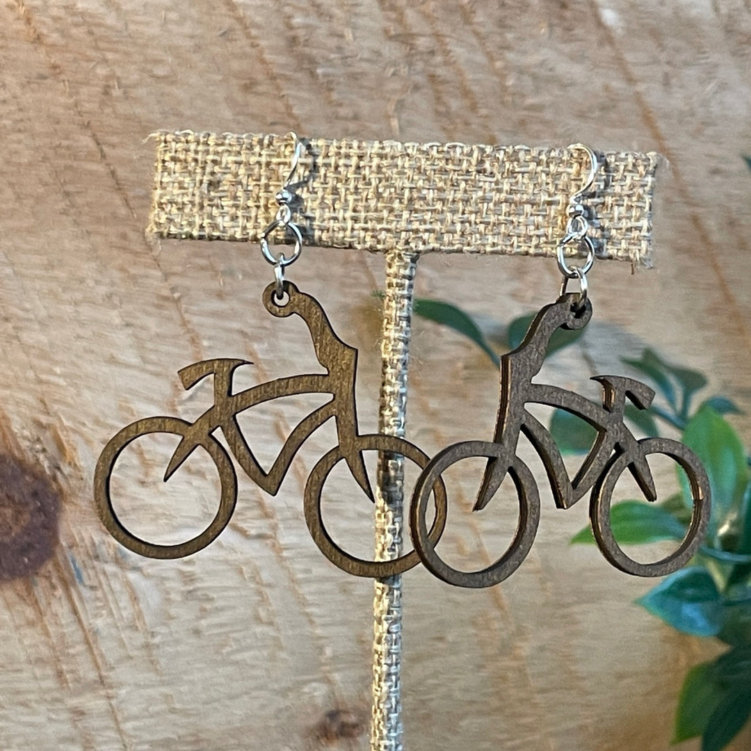 Bicycle - Laser Cut Wooden Earrings