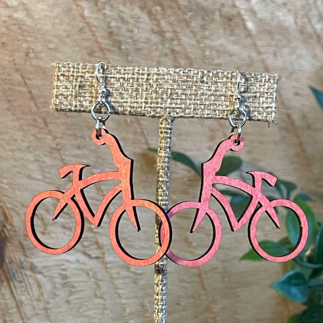 Bicycle - Laser Cut Wooden Earrings