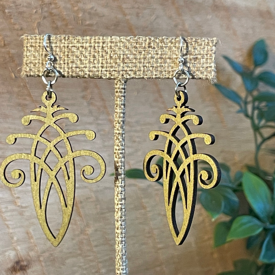 Fancy Acorn - Laser Cut Wooden Earring