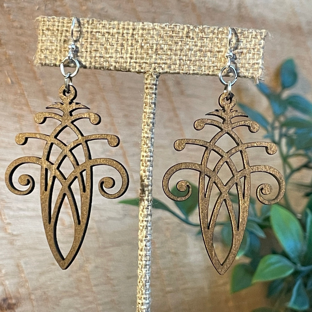 Fancy Acorn - Laser Cut Wooden Earring