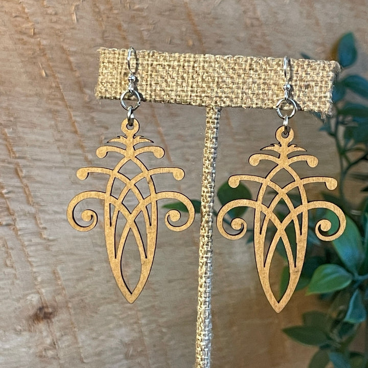 Fancy Acorn - Laser Cut Wooden Earring