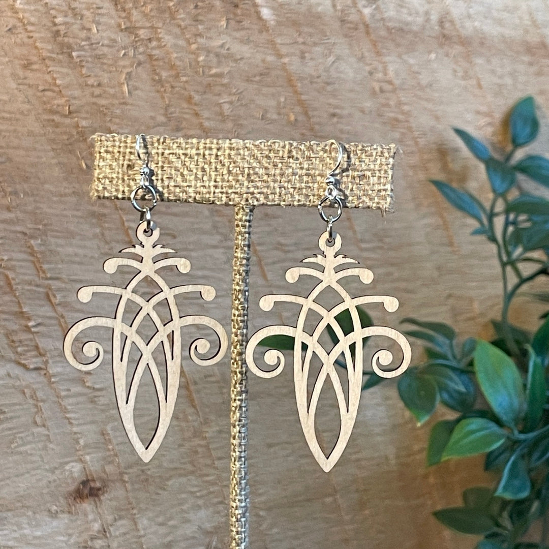 Fancy Acorn - Laser Cut Wooden Earring