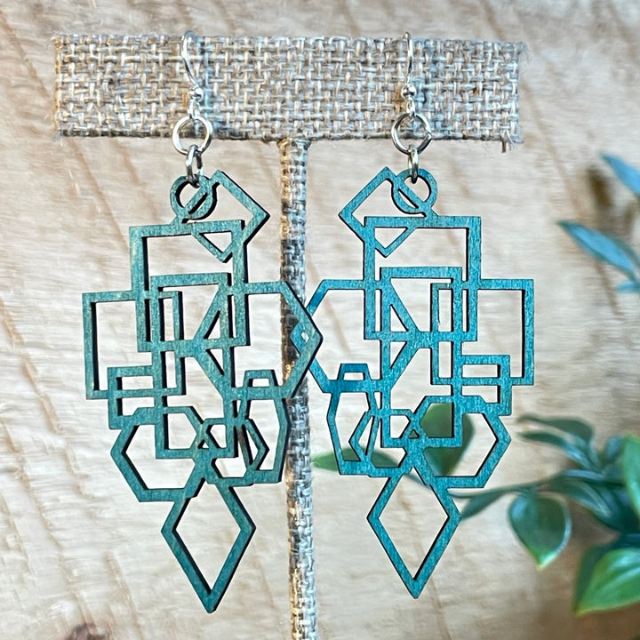 Geo Design - Laser Cut Wooden Earring